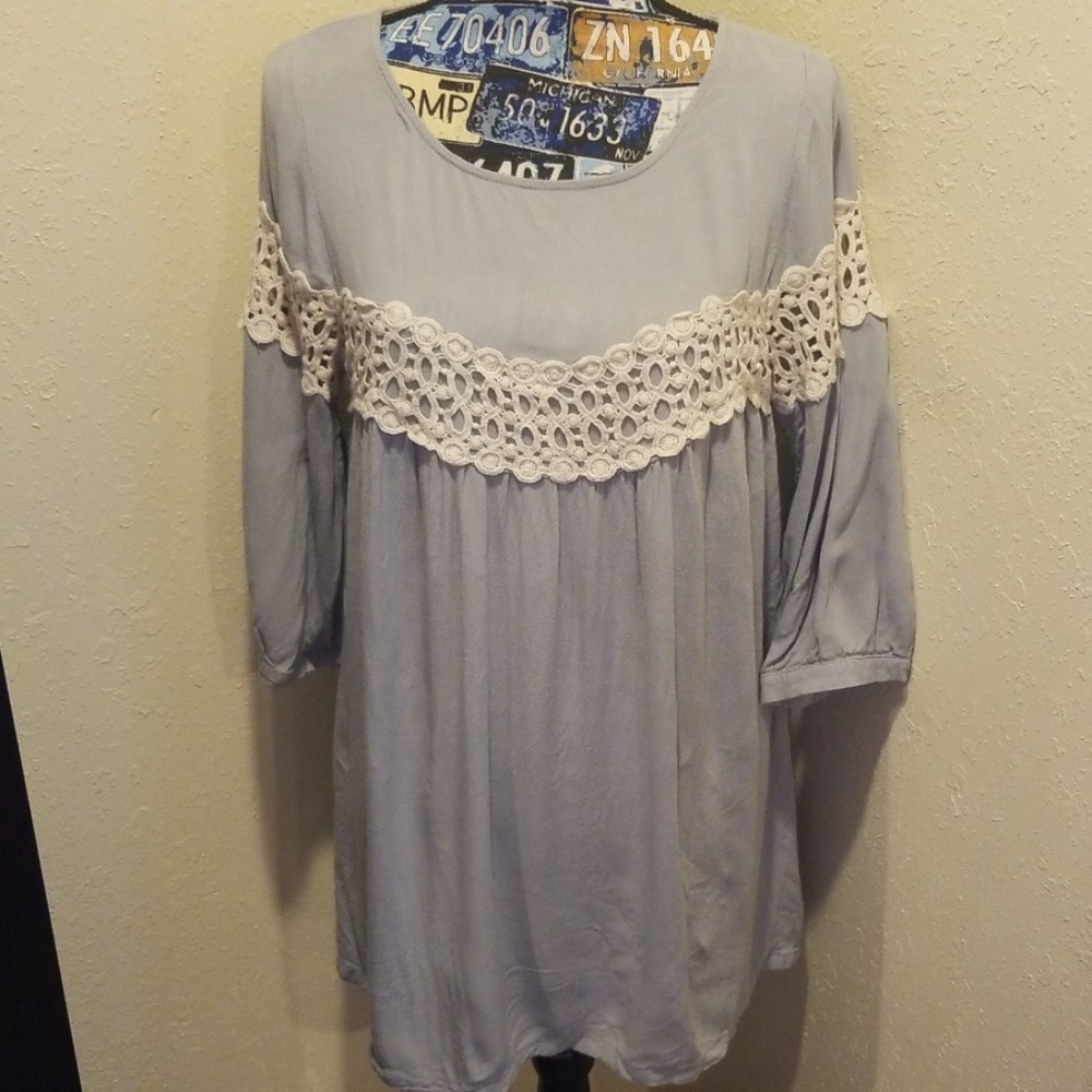 Steele Blue lace blouse